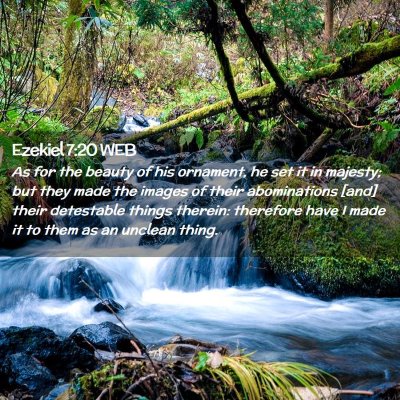 Picture 02 - Ezekiel 7:20 WEB - As for the beauty of his ornament, he set it in - Bible Verse Picture