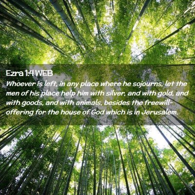 Picture 02 - Ezra 1:4 WEB - Whoever is left, in any place where he sojourns, - Bible Verse Picture