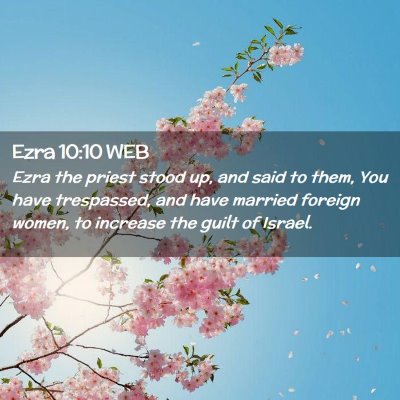 Picture 02 - Ezra 10:10 WEB - Ezra the priest stood up, and said to them, You - Bible Verse Picture