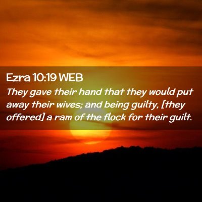 Picture 02 - Ezra 10:19 WEB - They gave their hand that they would put away - Bible Verse Picture