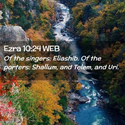 Picture 02 - Ezra 10:24 WEB - Of the singers: Eliashib. Of the porters: - Bible Verse Picture