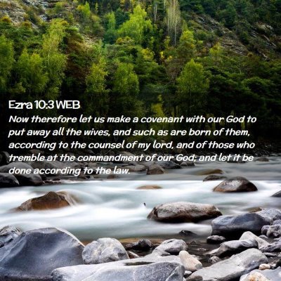 Picture 02 - Ezra 10:3 WEB - Now therefore let us make a covenant with our God - Bible Verse Picture