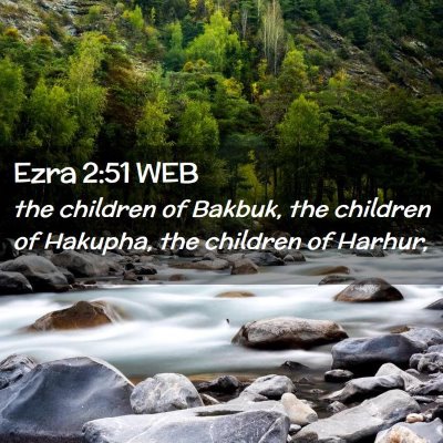 Picture 02 - Ezra 2:51 WEB - the children of Bakbuk, the children of Hakupha, - Bible Verse Picture