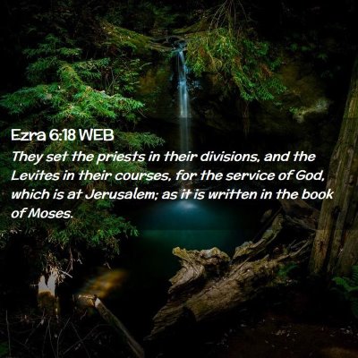 Picture 02 - Ezra 6:18 WEB - They set the priests in their divisions, and the - Bible Verse Picture
