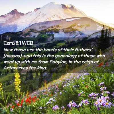 Picture 02 - Ezra 8:1 WEB - Now these are the heads of their fathers' - Bible Verse Picture