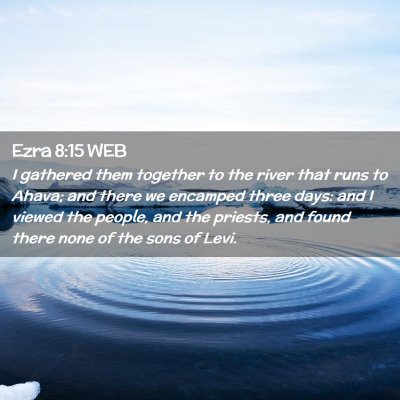 Picture 02 - Ezra 8:15 WEB - I gathered them together to the river that runs - Bible Verse Picture