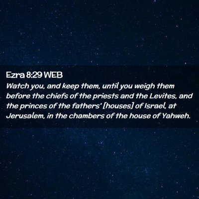 Picture 02 - Ezra 8:29 WEB - Watch you, and keep them, until you weigh them - Bible Verse Picture