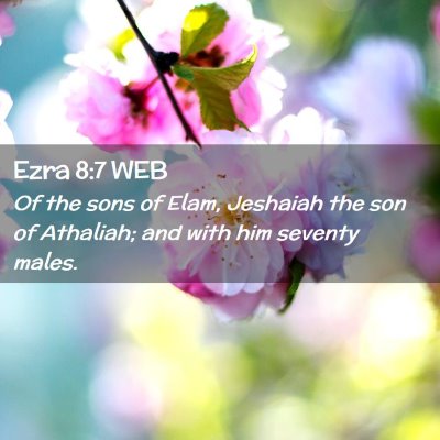 Picture 02 - Ezra 8:7 WEB - Of the sons of Elam, Jeshaiah the son of - Bible Verse Picture