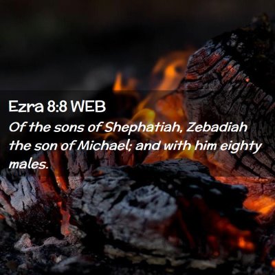 Picture 02 - Ezra 8:8 WEB - Of the sons of Shephatiah, Zebadiah the son of - Bible Verse Picture