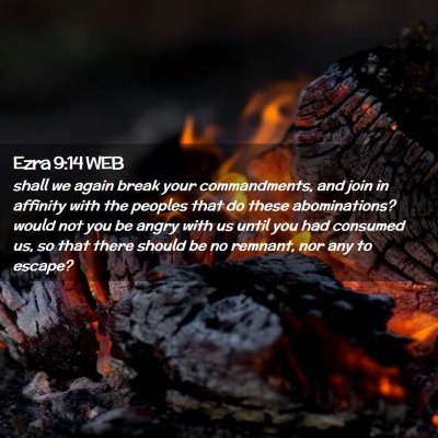 Picture 02 - Ezra 9:14 WEB - shall we again break your commandments, and join - Bible Verse Picture