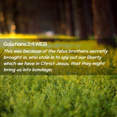 Picture 02 - Galatians 2:4 WEB - This was because of the false brothers secretly - Bible Verse Picture