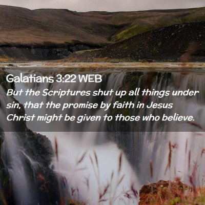 Picture 02 - Galatians 3:22 WEB - But the Scriptures shut up all things under sin, - Bible Verse Picture