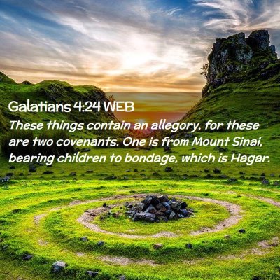 Picture 02 - Galatians 4:24 WEB - These things contain an allegory, for these are - Bible Verse Picture