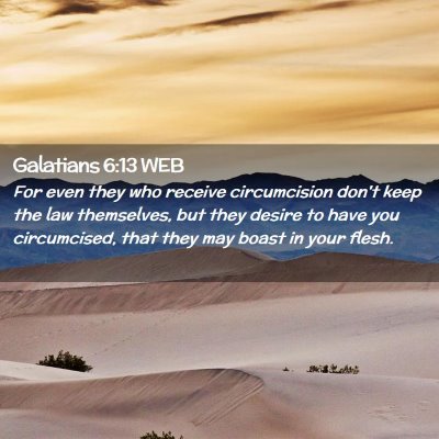 Picture 02 - Galatians 6:13 WEB - For even they who receive circumcision don't keep - Bible Verse Picture