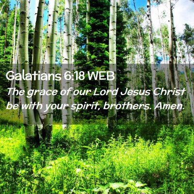 Picture 02 - Galatians 6:18 WEB - The grace of our Lord Jesus Christ be with your - Bible Verse Picture
