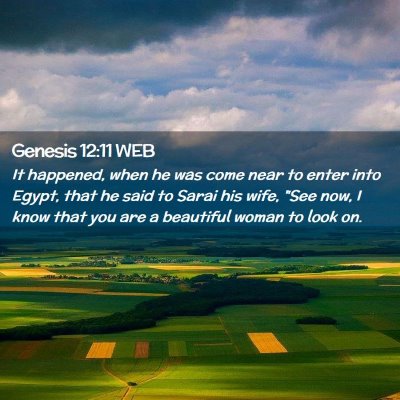 Picture 02 - Genesis 12:11 WEB - It happened, when he was come near to enter into - Bible Verse Picture