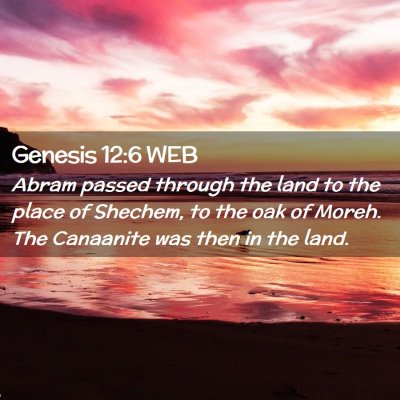 Picture 02 - Genesis 12:6 WEB - Abram passed through the land to the place of - Bible Verse Picture
