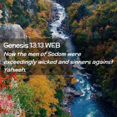 Picture 02 - Genesis 13:13 WEB - Now the men of Sodom were exceedingly wicked and - Bible Verse Picture