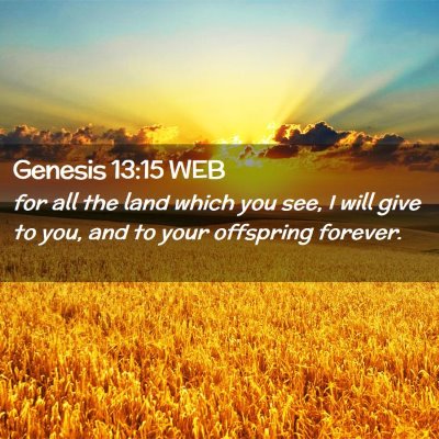 Picture 02 - Genesis 13:15 WEB - for all the land which you see, I will give to - Bible Verse Picture