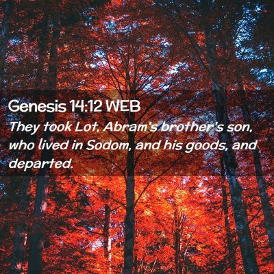 Picture 02 - Genesis 14:12 WEB - They took Lot, Abram's brother's son, who lived - Bible Verse Picture
