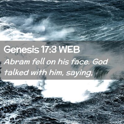 Picture 02 - Genesis 17:3 WEB - Abram fell on his face. God talked with him, - Bible Verse Picture