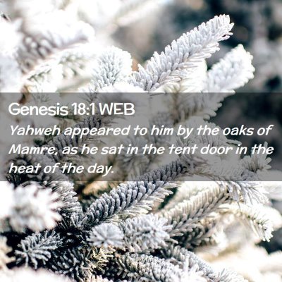 Picture 02 - Genesis 18:1 WEB - Yahweh appeared to him by the oaks of Mamre, as - Bible Verse Picture