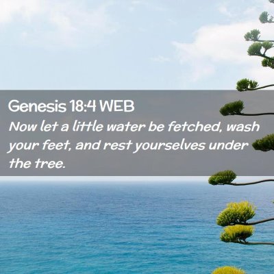 Picture 02 - Genesis 18:4 WEB - Now let a little water be fetched, wash your - Bible Verse Picture