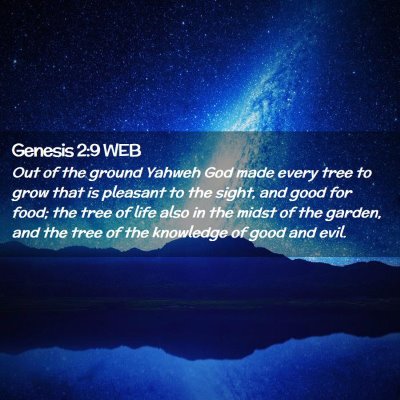 Picture 02 - Genesis 2:9 WEB - Out of the ground Yahweh God made every tree to - Bible Verse Picture