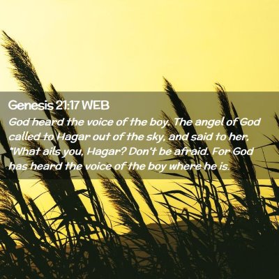 Picture 02 - Genesis 21:17 WEB - God heard the voice of the boy. The angel of God - Bible Verse Picture
