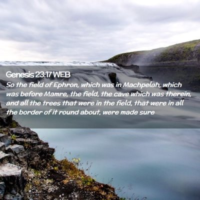 Picture 02 - Genesis 23:17 WEB - So the field of Ephron, which was in Machpelah, - Bible Verse Picture