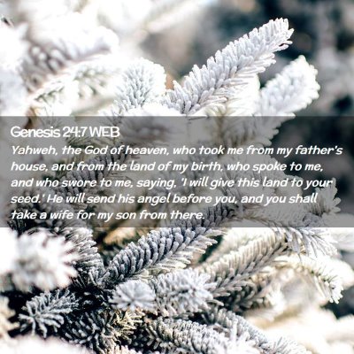 Picture 02 - Genesis 24:7 WEB - Yahweh, the God of heaven, who took me from my - Bible Verse Picture