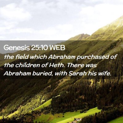 Picture 02 - Genesis 25:10 WEB - the field which Abraham purchased of the children - Bible Verse Picture
