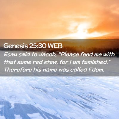 Picture 02 - Genesis 25:30 WEB - Esau said to Jacob, 