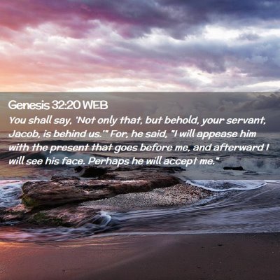 Picture 02 - Genesis 32:20 WEB - You shall say, 'Not only that, but behold, your - Bible Verse Picture