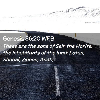 Picture 02 - Genesis 36:20 WEB - These are the sons of Seir the Horite, the - Bible Verse Picture