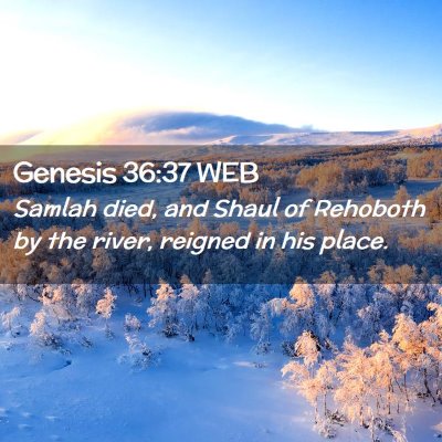 Picture 02 - Genesis 36:37 WEB - Samlah died, and Shaul of Rehoboth by the river, - Bible Verse Picture