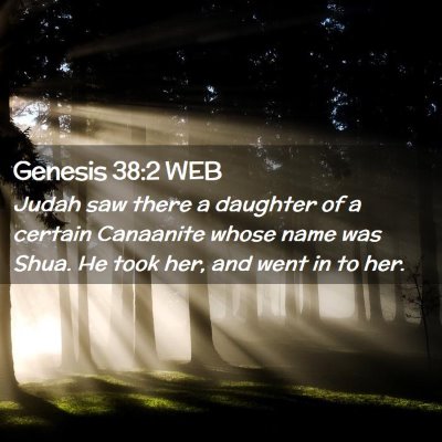 Picture 02 - Genesis 38:2 WEB - Judah saw there a daughter of a certain Canaanite - Bible Verse Picture