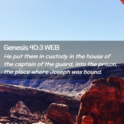 Picture 02 - Genesis 40:3 WEB - He put them in custody in the house of the - Bible Verse Picture