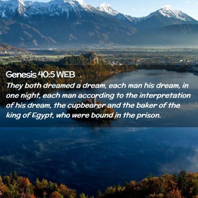 Picture 02 - Genesis 40:5 WEB - They both dreamed a dream, each man his dream, in - Bible Verse Picture