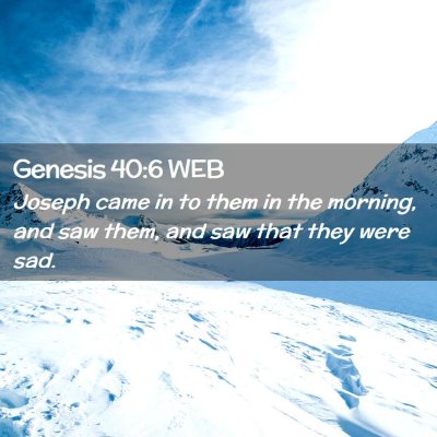Picture 02 - Genesis 40:6 WEB - Joseph came in to them in the morning, and saw - Bible Verse Picture