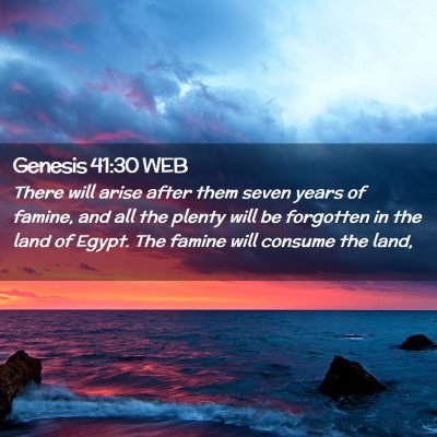 Picture 02 - Genesis 41:30 WEB - There will arise after them seven years of - Bible Verse Picture
