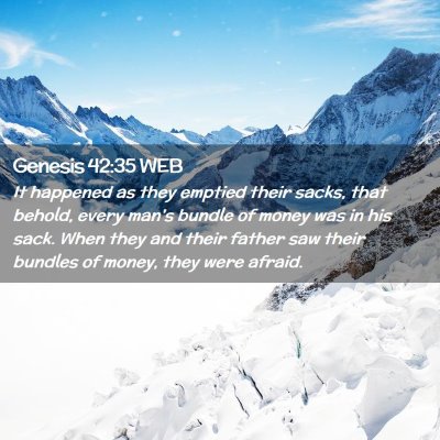 Picture 02 - Genesis 42:35 WEB - It happened as they emptied their sacks, that - Bible Verse Picture