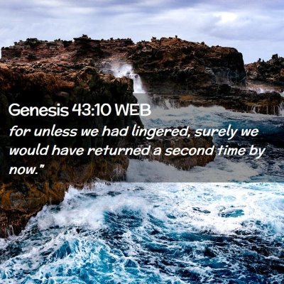 Picture 02 - Genesis 43:10 WEB - for unless we had lingered, surely we would have - Bible Verse Picture