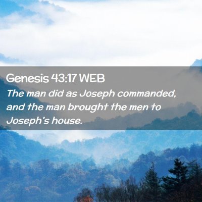 Picture 02 - Genesis 43:17 WEB - The man did as Joseph commanded, and the man - Bible Verse Picture