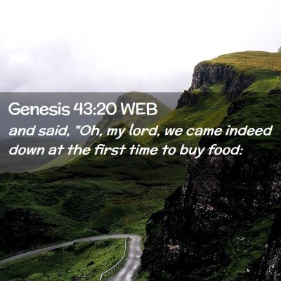 Picture 02 - Genesis 43:20 WEB - and said, 