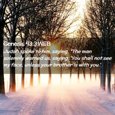 Picture 02 - Genesis 43:3 WEB - Judah spoke to him, saying, 