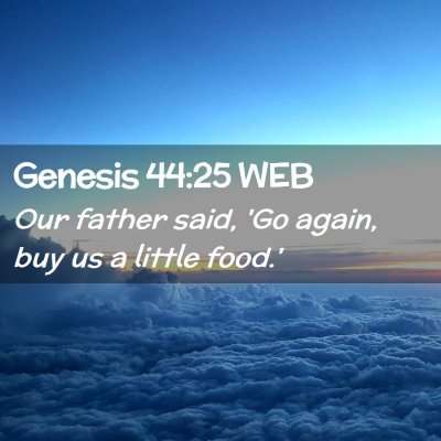 Picture 02 - Genesis 44:25 WEB - Our father said, 'Go again, buy us a little - Bible Verse Picture