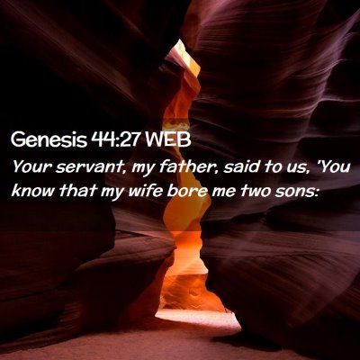 Picture 02 - Genesis 44:27 WEB - Your servant, my father, said to us, 'You know - Bible Verse Picture