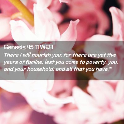 Picture 02 - Genesis 45:11 WEB - There I will nourish you; for there are yet five - Bible Verse Picture