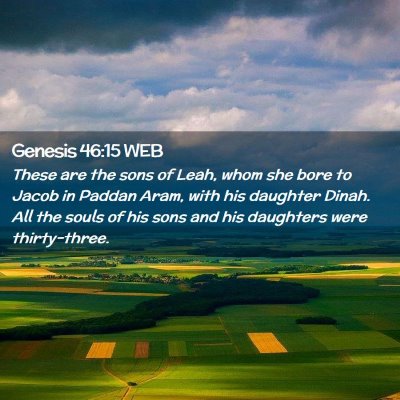 Picture 02 - Genesis 46:15 WEB - These are the sons of Leah, whom she bore to - Bible Verse Picture
